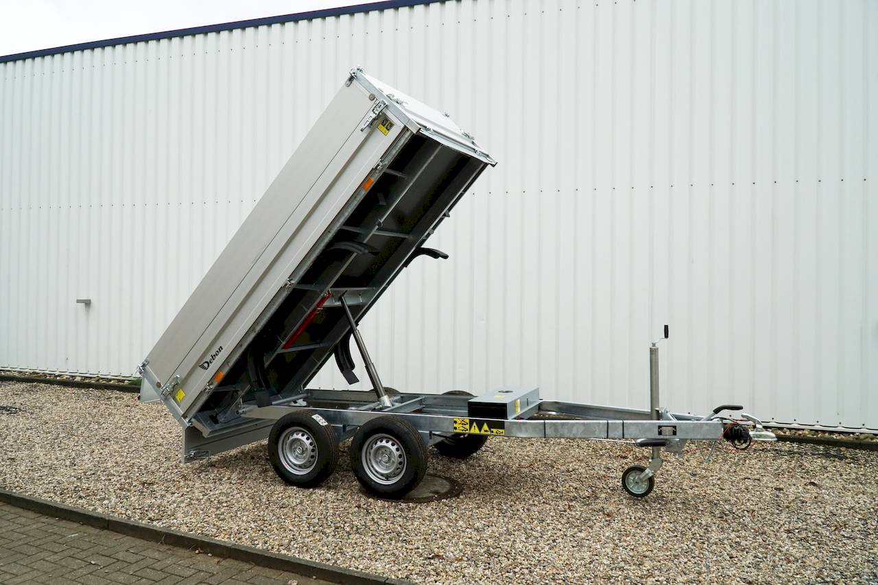 Cheval Liberté Debon PW1.2 Lux – 2000 kg Heckkippanhänger mit Seitenauslegern – 306 x 155 x 60 cm – Elektrische Pumpe